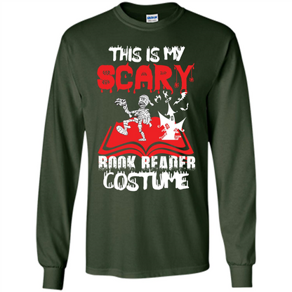 Halloween T-shirt This Is My Scary Book Reader Costume T-shirt Forest Green