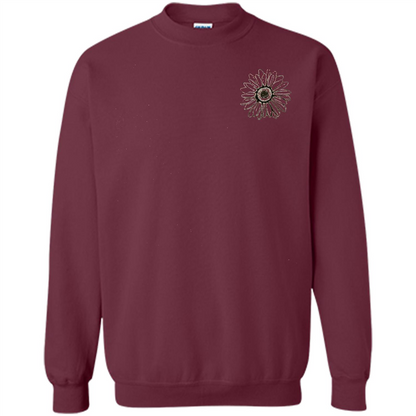 Daisy Flower Sketch Art T-shirt Maroon
