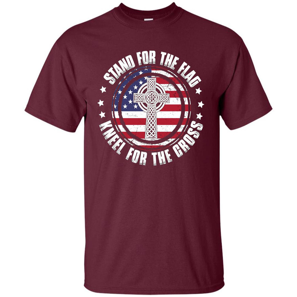 Stand For The Flag Knell For The Cross T-shirt Maroon