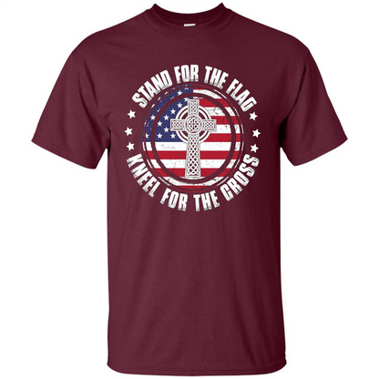 Stand For The Flag Knell For The Cross T-shirt Maroon