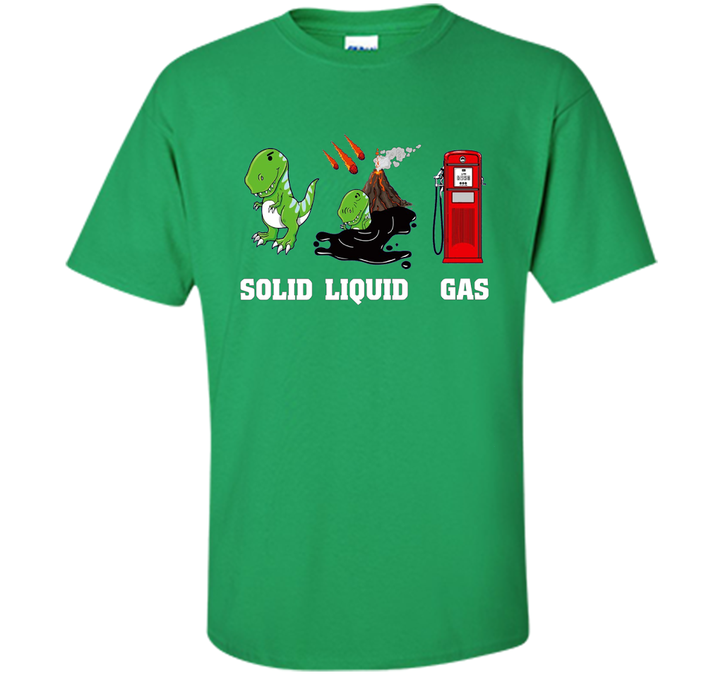 Dinosaur Solid Liquid Gas T-shirt Irish Green