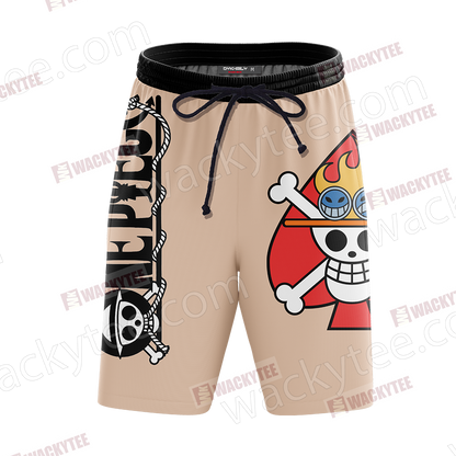 One Piece Portgas D. Ace Minimalist Beach Shorts