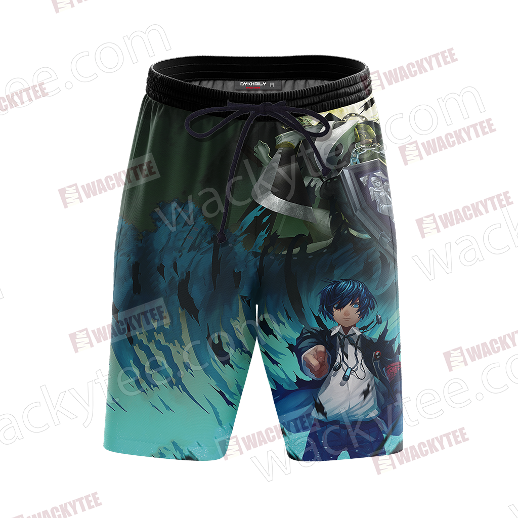 Persona 3 Thanatos And Makoto Yuuki Beach Shorts