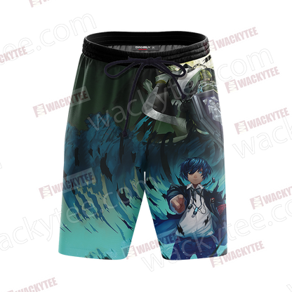Persona 3 Thanatos And Makoto Yuuki Beach Shorts