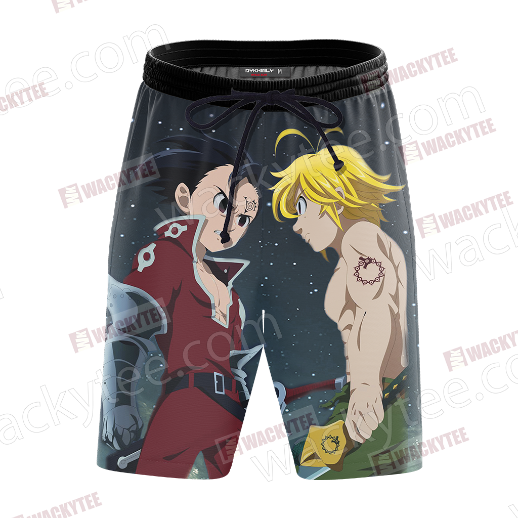The Seven Deadly Sins Meliodas x Zeldris Estilo 3D Beach Shorts