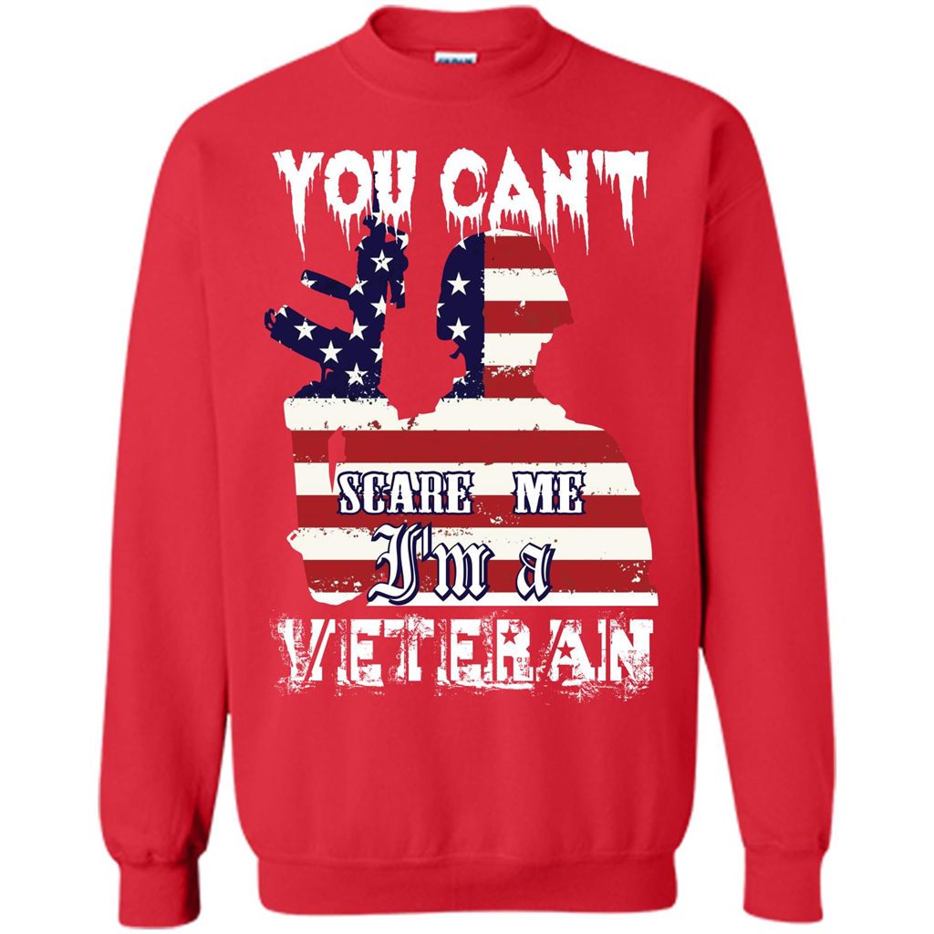 Military T-shirt You Can't Scare Me I'm A Veteran Red