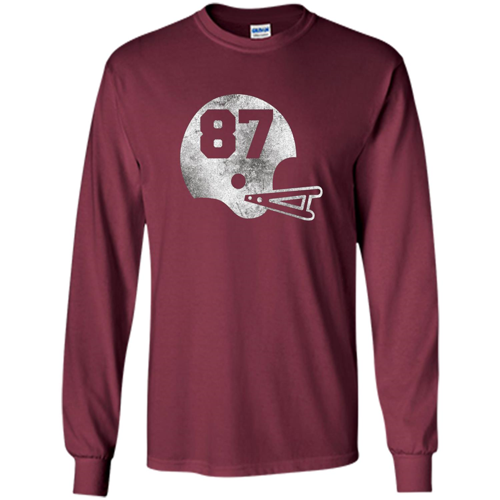 Football Number 87 T-Shirt Player Number Maroon