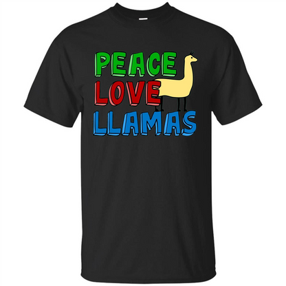 Peace Love Llamas T-shirt Black