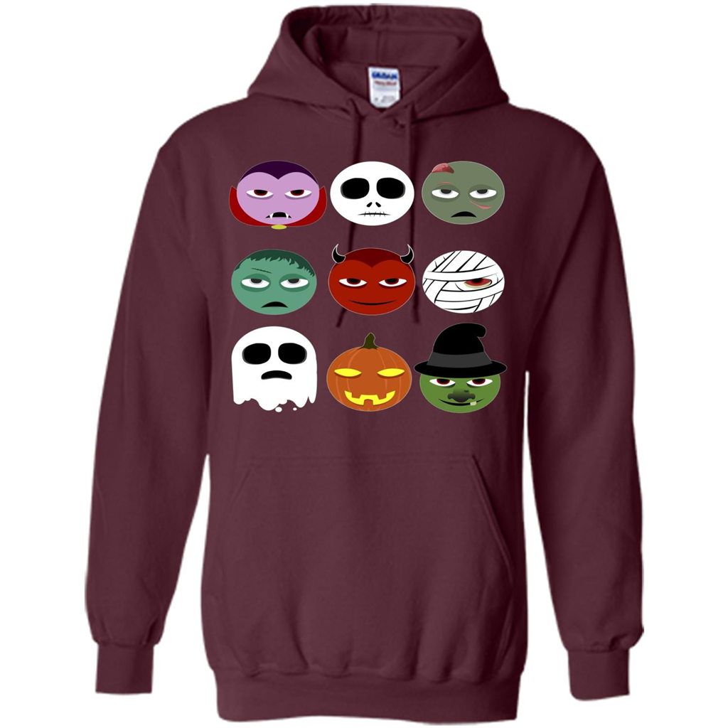 Halloween Emoji T-shirt Maroon
