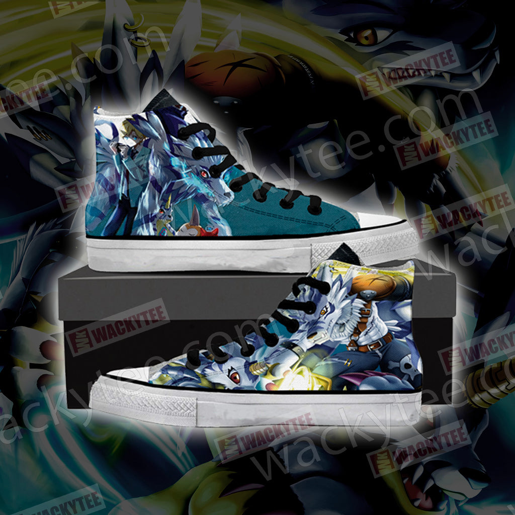 Digimon Garurumon And Yamato 3D High Top Shoes SIZE 47