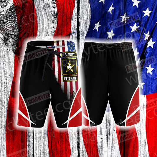 I Am A Proud Army Veteran Unisex 3D Beach Shorts