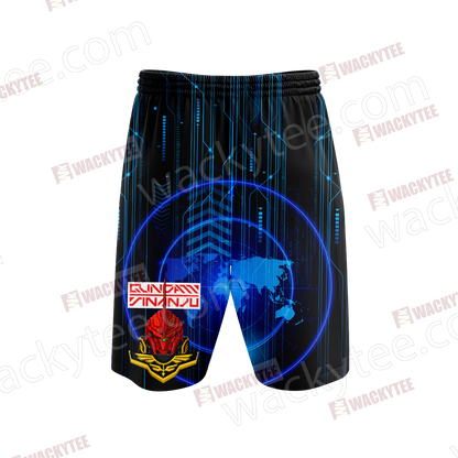 Sinanju Gundam Unisex 3D Beach Shorts