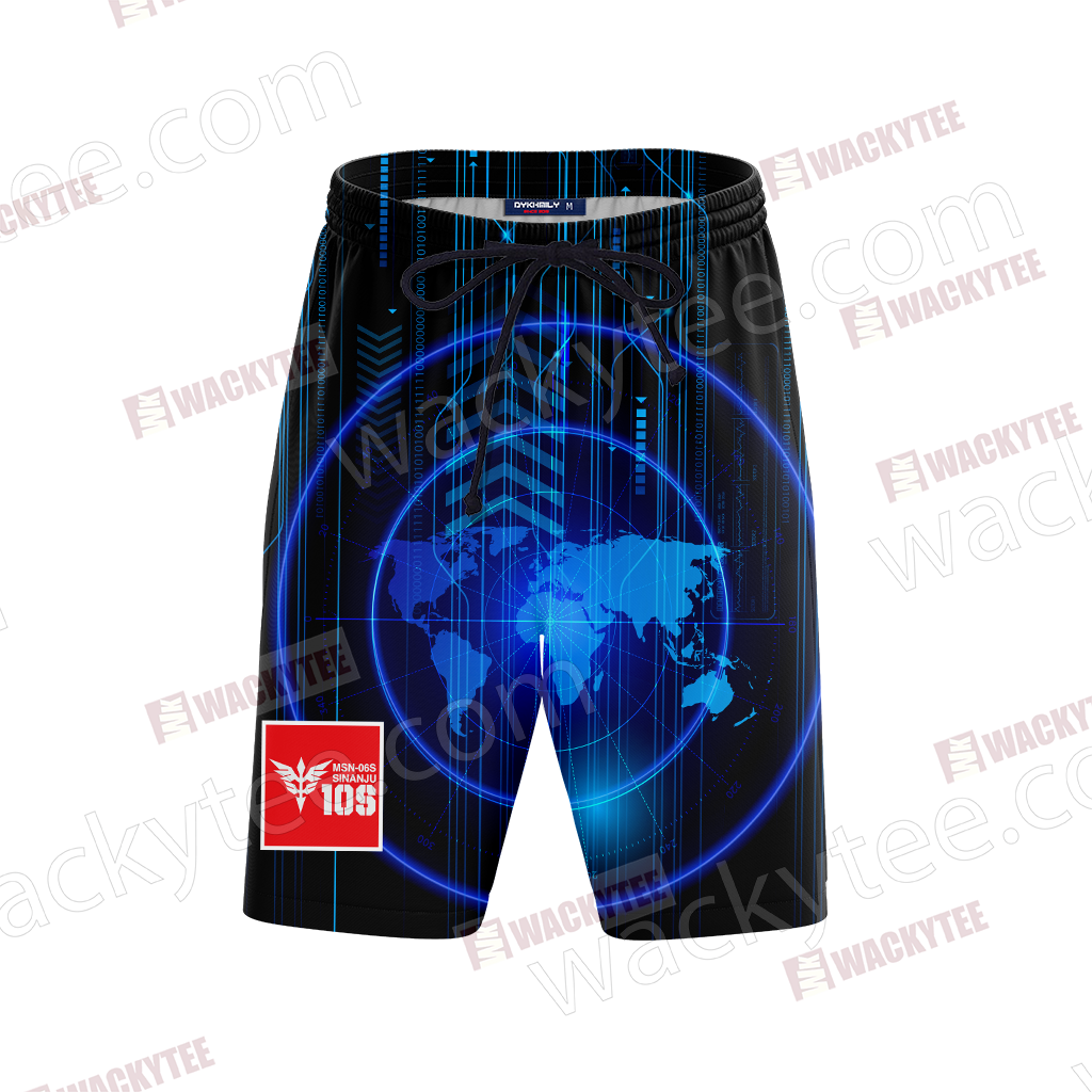 Sinanju Gundam Unisex 3D Beach Shorts