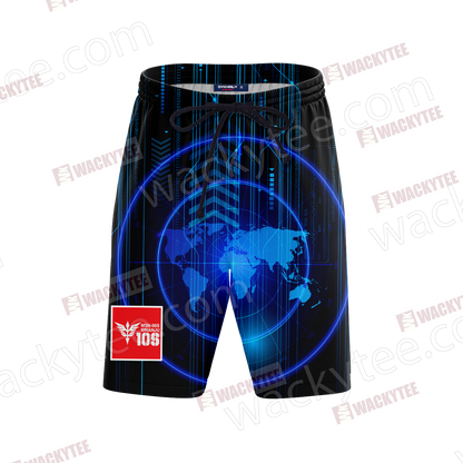 Sinanju Gundam Unisex 3D Beach Shorts