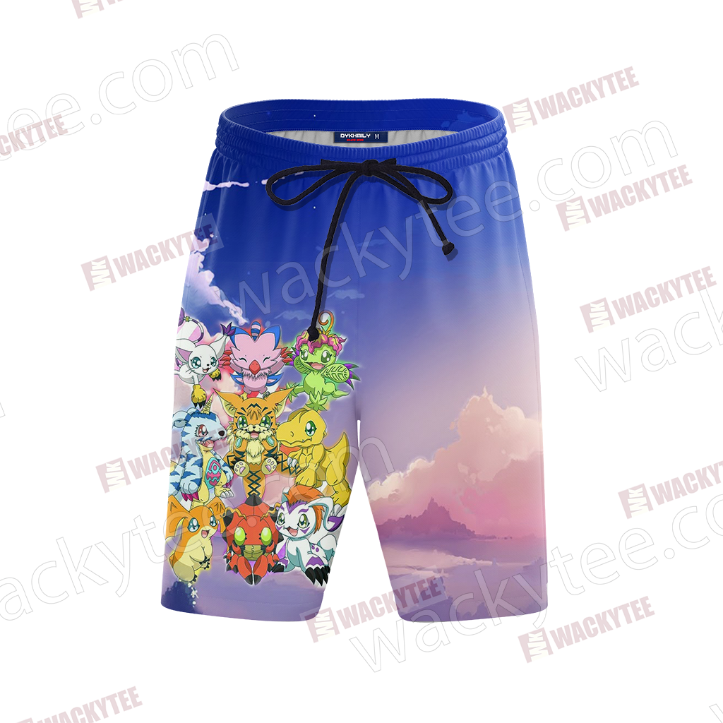 Digimon Eggs 3D Beach Shorts