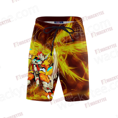 Digimon Greymon And Yagami Taichi 3D Beach Shorts