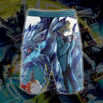Digimon Garurumon And Yamato 3D Beach Shorts