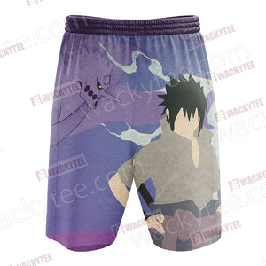 Naruto Uchiha Sasuke Konoha Unisex 3D Beach Shorts