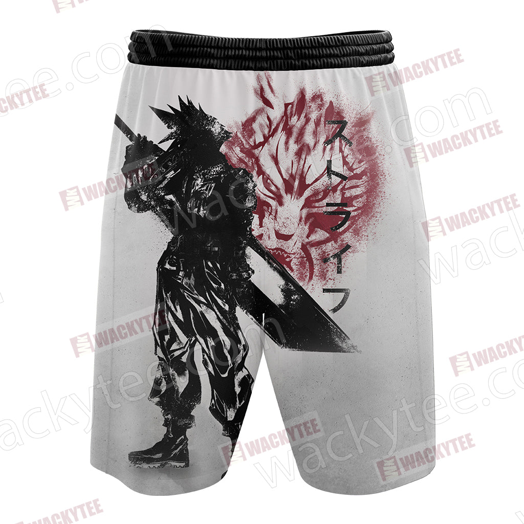 Final Fantasy 7 Cloud Strife 3D Beach Shorts