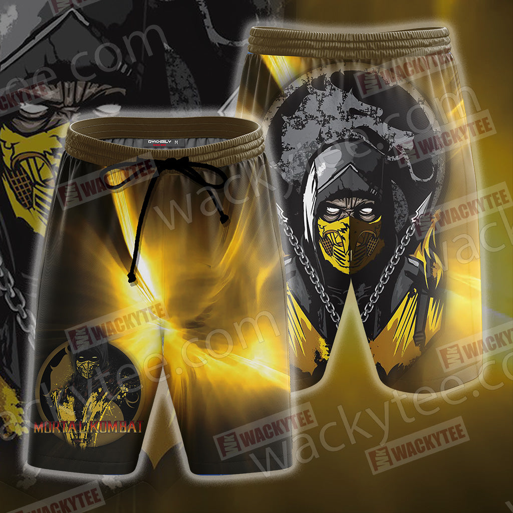 Mortal Kombat Scorpion New Look 3D Beach Shorts
