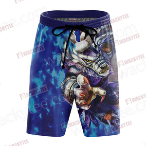 Digimon Weregarurumon Unisex 3D Beach Shorts