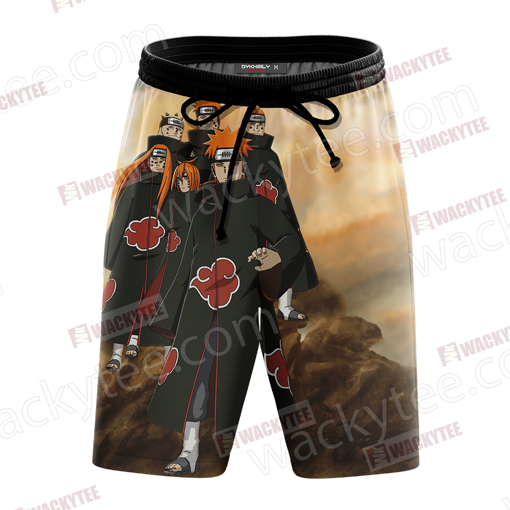 Naruto Six Paths Of Pain Unisex 3D Beach Shorts
