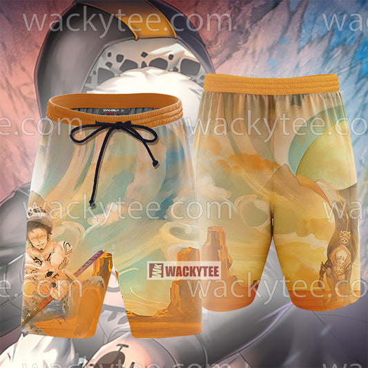 One Piece Trafalgar D. Water Law 3D Beach Shorts