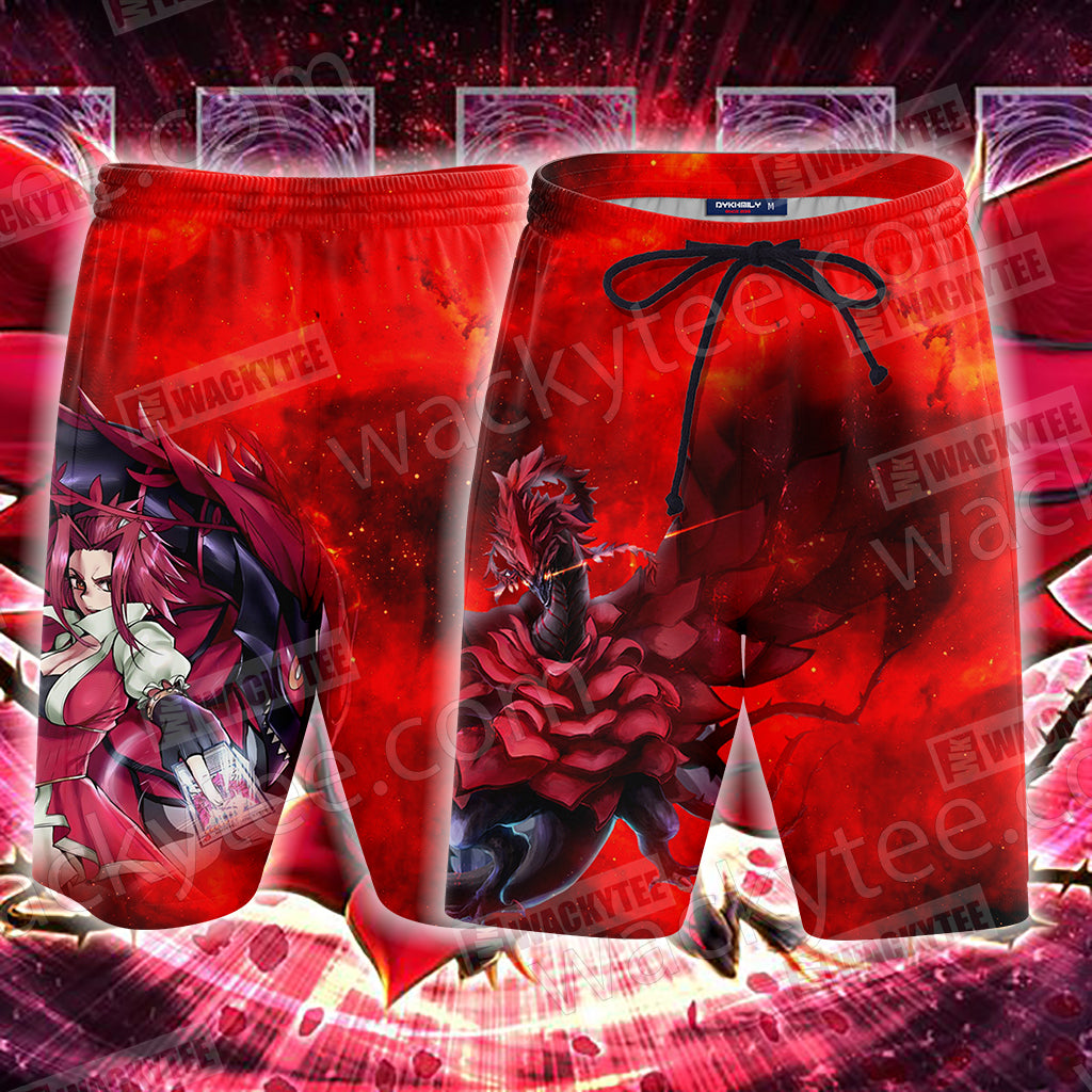 Yu Gi Oh! Izayoi Aki And Black Rose Dragon Beach Shorts