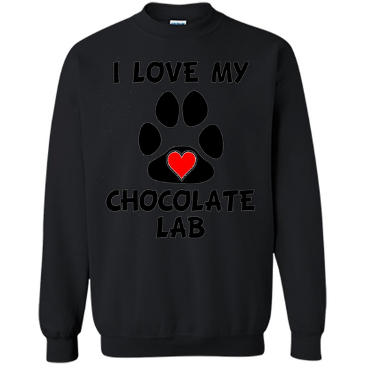 I Love My Chocolate Lab Paw T-shirt Heart Dog Owner T-Shirt Black