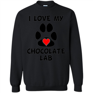 I Love My Chocolate Lab Paw T-shirt Heart Dog Owner T-Shirt