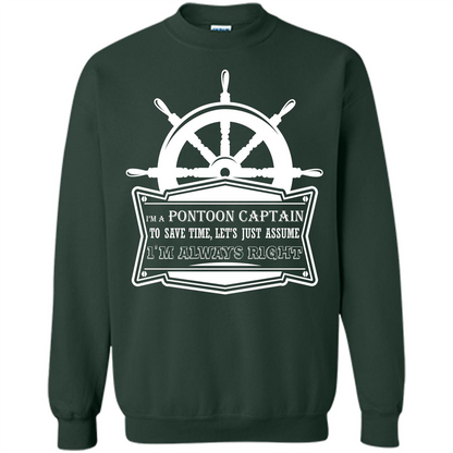 I'm A Pontoon Captain T-shirt Forest Green