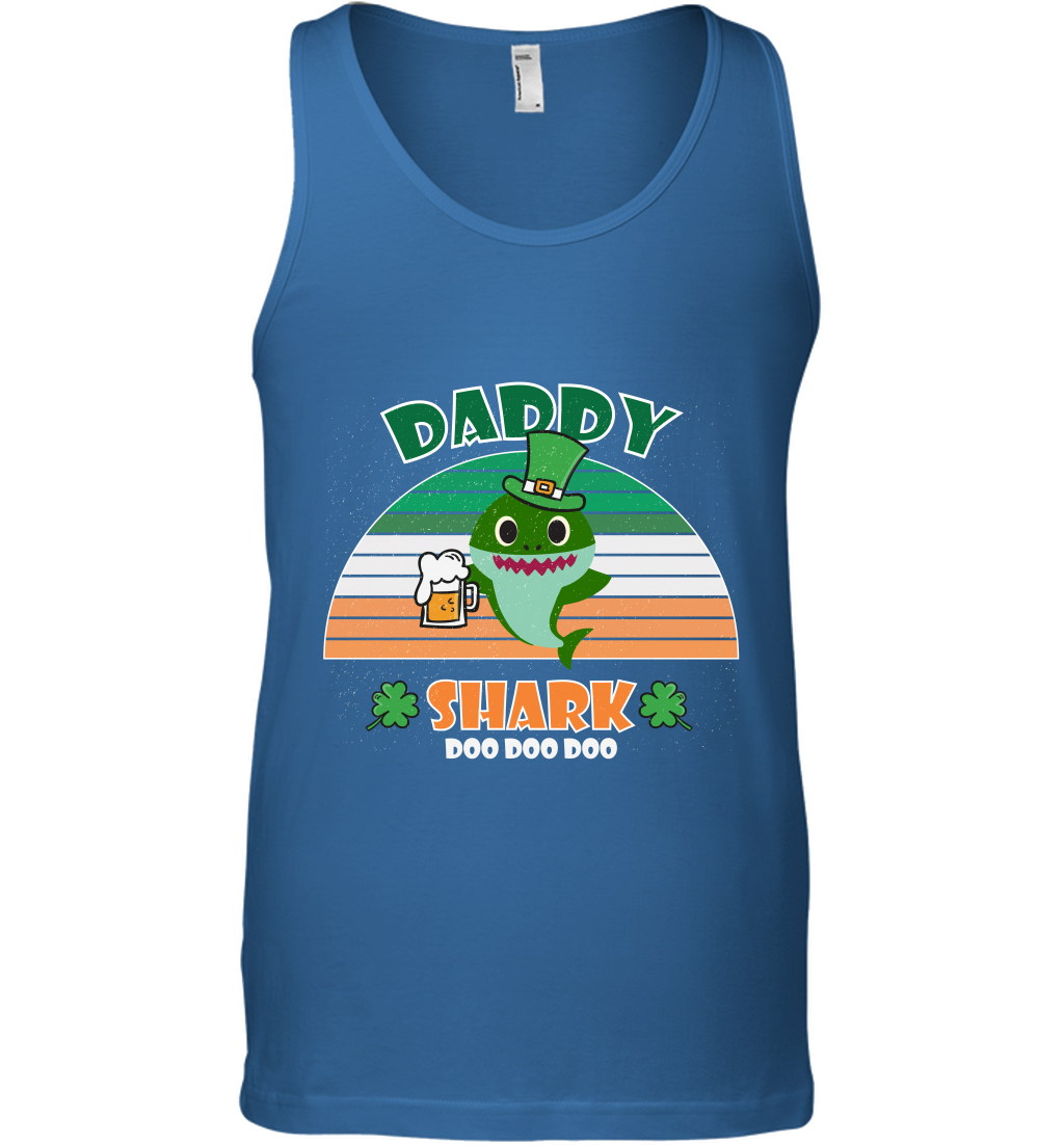 Irish Daddy Shark Saint Patricks Day Family Shirt Tank Top Royal
