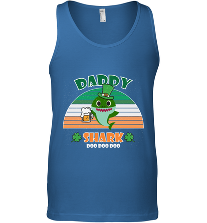 Irish Daddy Shark Saint Patricks Day Family Shirt Tank Top Royal