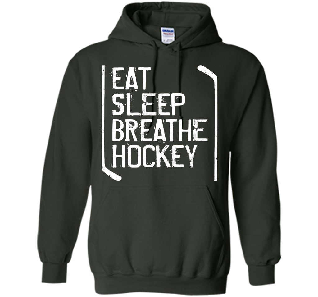 Hockey T-shirt Eat Sleep Breathe Hockey Forest Green