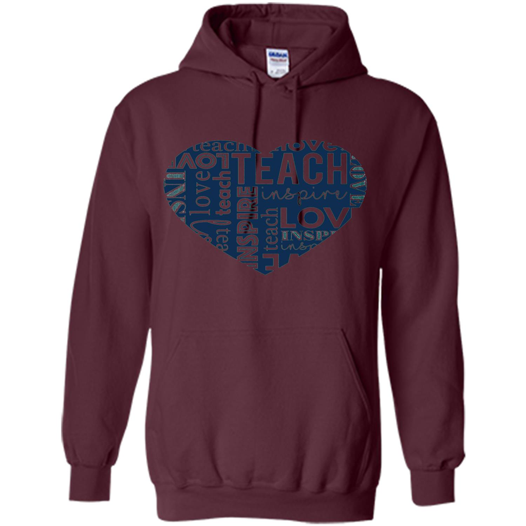 Teacher T-shirt Teach Love And Inspire T-shirt Maroon