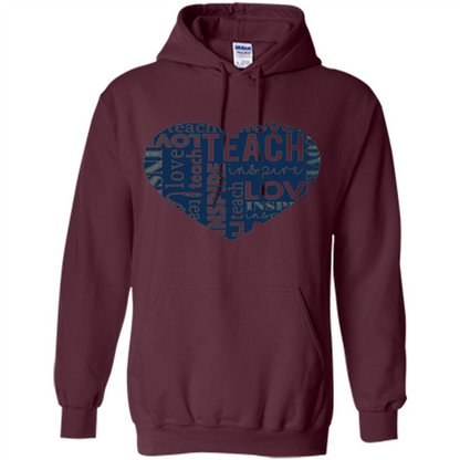 Teacher T-shirt Teach Love And Inspire T-shirt Maroon