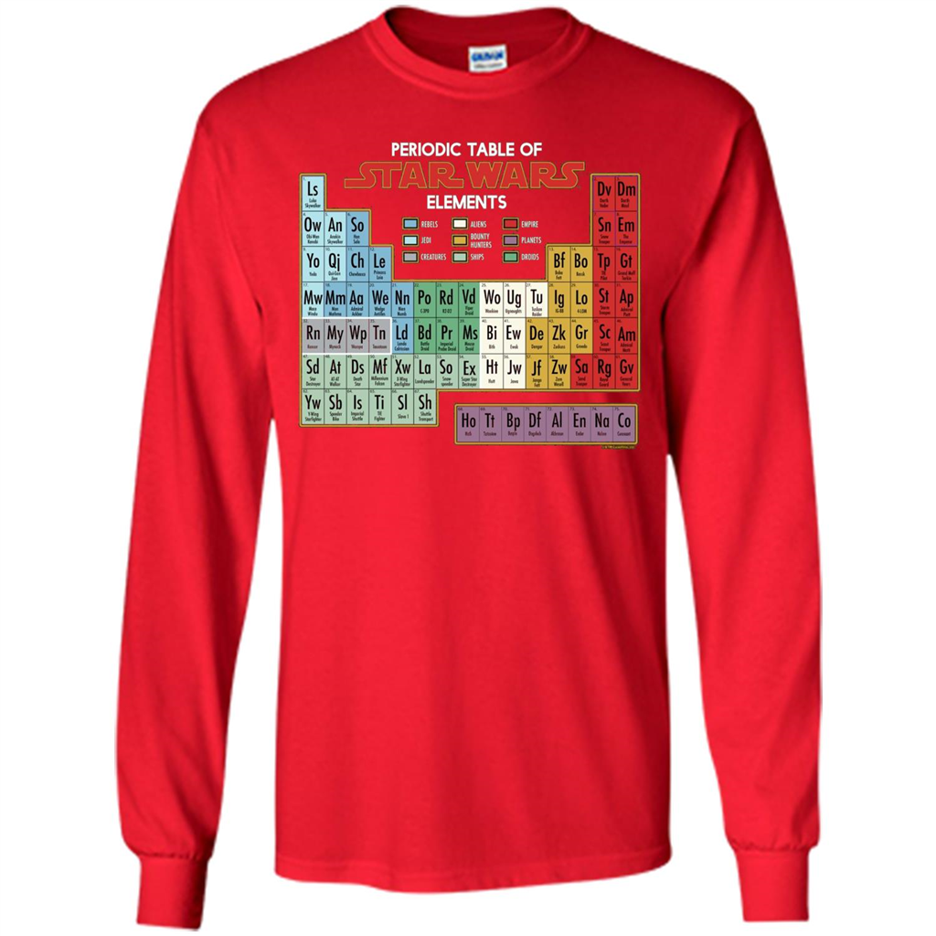 Movie T-shirt Periodic Table of Elements Graphic T-Shirt Red