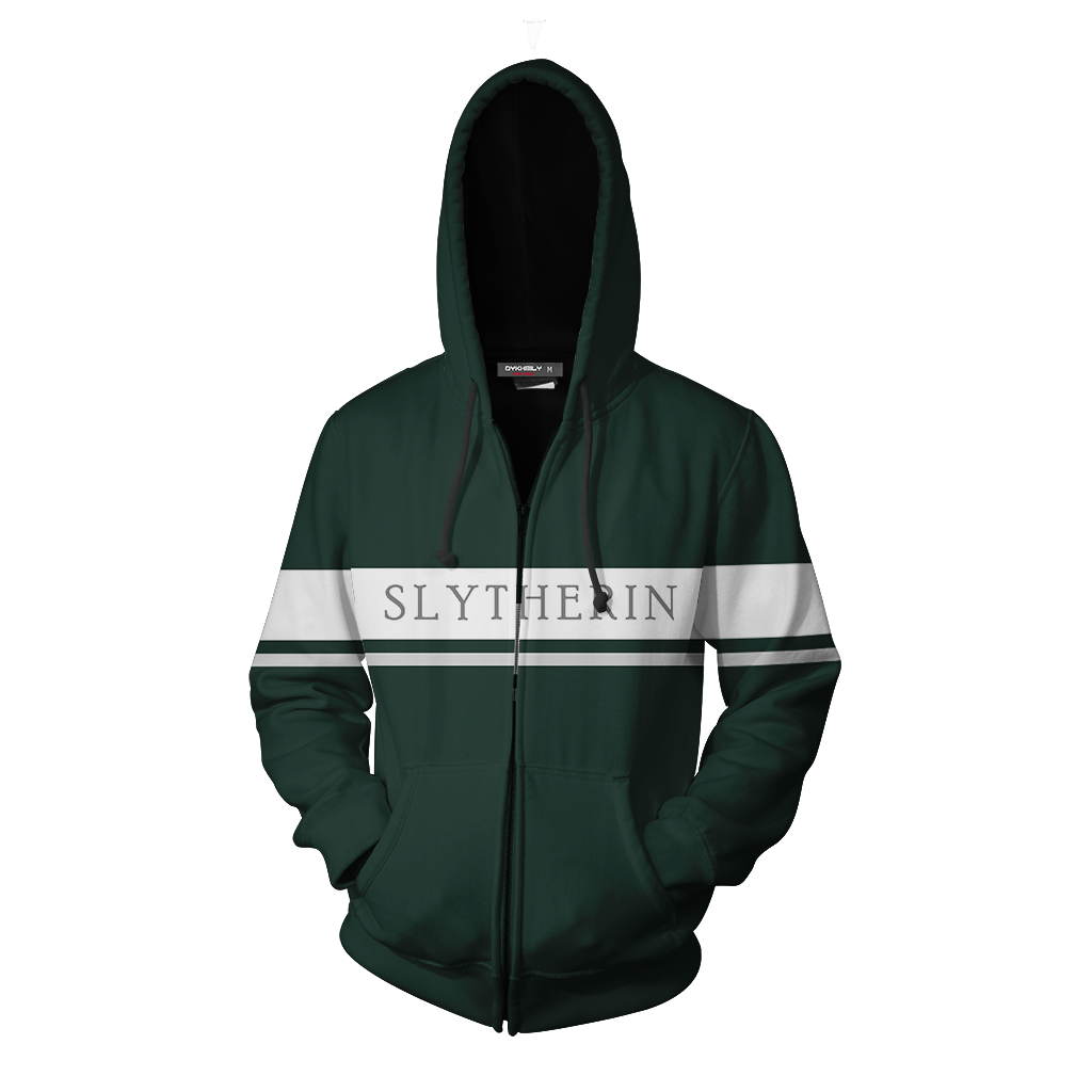 Hogwarts House Slytherin Harry Potter Zip Up Hoodie