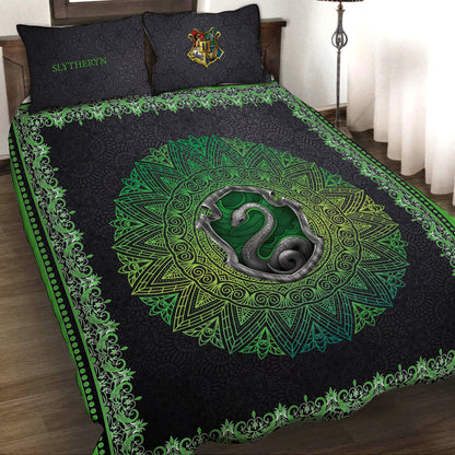 Hogwarts House Slytherin Harry Potter 3D Quilt Set King (230x260CM)