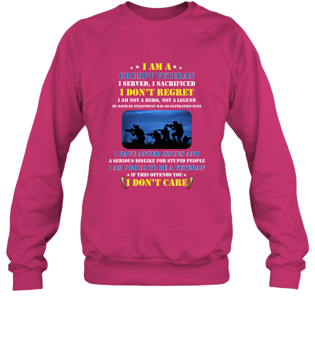 I Am A Grumpy Veteran I Served I Sacrificed I Dont Regret Shirt Sweatshirt Heliconia