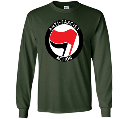 Antifa Logo Antifa Flag Anti Fascist T-shirt Forest Green