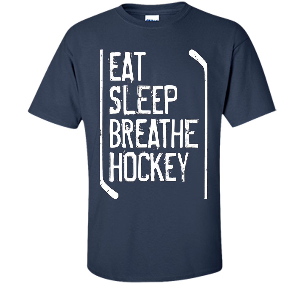 Hockey T-shirt Eat Sleep Breathe Hockey Navy