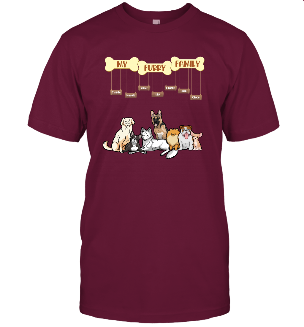 My Furry Family T-Shirt T-Shirt Maroon