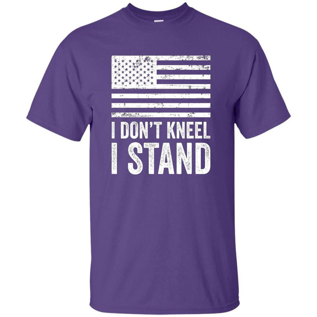 Military T-shirt, I Don't Kneel I Stand For The National Anthem T-Shirt Purple