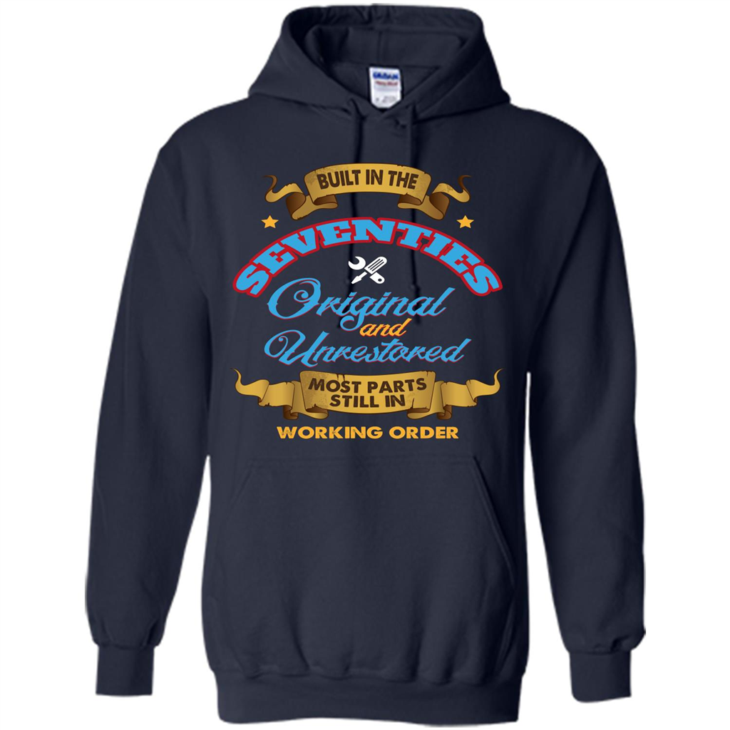 Built in 70s Original and Unrestored Most Parts Still In Working Order T-shirt Navy
