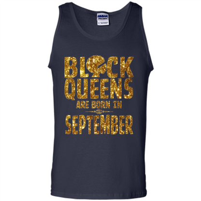 September Queens T-shirt Black Queens Are Born In September T-shirt Navy