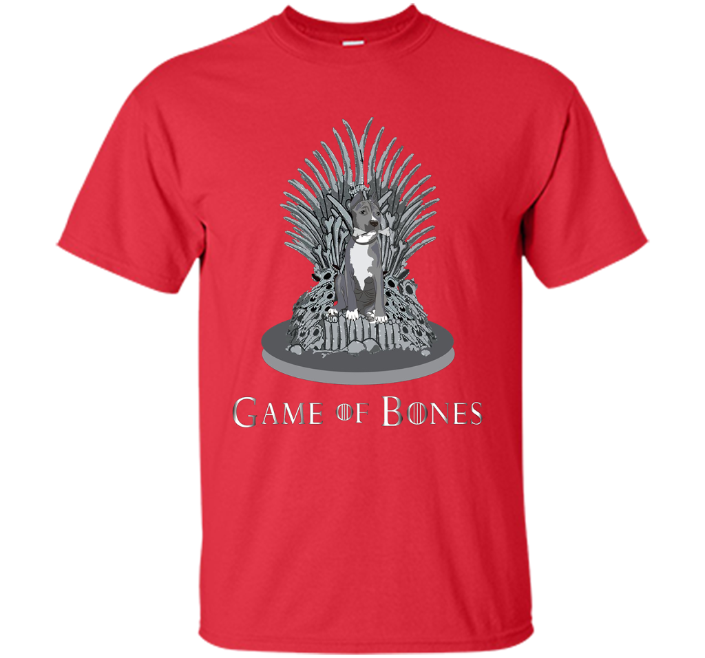 Pitbull Game of Bones Funny Parody T-shirt Red