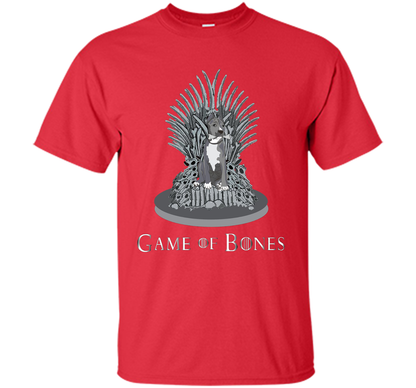 Pitbull Game of Bones Funny Parody T-shirt Red