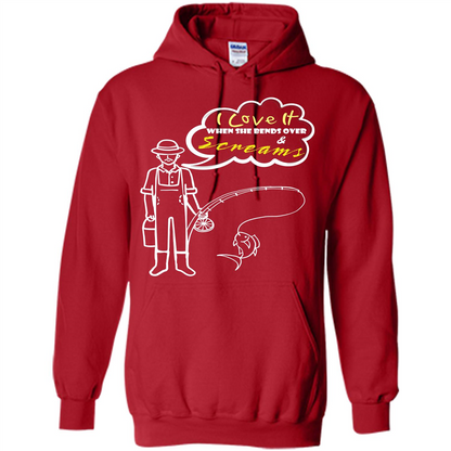 Fishing T-shirt I Love It When She Bends And Scream Red