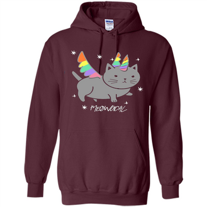Funny Meowgical Cat Unicorn T-shirt For Cat Lover Maroon